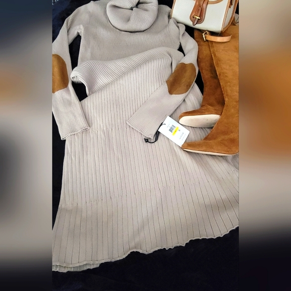 Calvin Klein Dresses & Skirts - Calvin Klein Sweater Dress with suede elbow patches